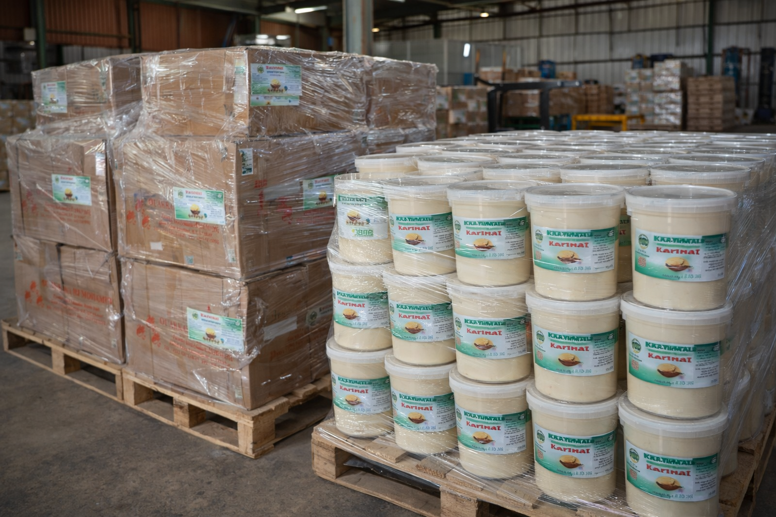 Export-ready storage – BlueWave Supply shea butter pallets